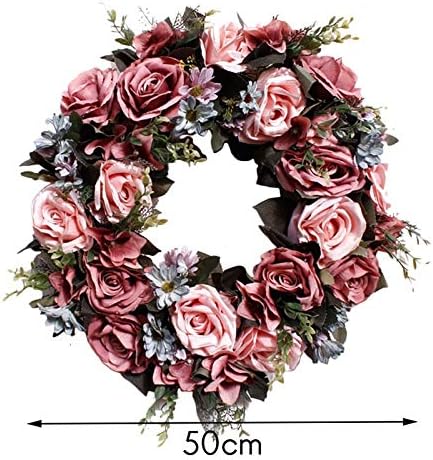 YYDFPIIA Kapı Çelenk Yapay Gül Çiçek Çelenk Bahar Çelenk için Ön Kapı Duvar Düğün Parti Ofis Ev Dekor