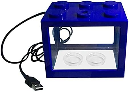 UXZDX CUJUX USB Mini akvaryum balık tankı ile LED lamba ışık ev ofis masaüstü çay masa dekorasyon (Renk: D)