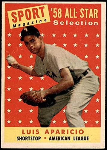 1958 Topps 483 All-Star Luis Aparicio Chicago Beyaz Sox (Beyzbol Kartı) ESKİ Beyaz Sox