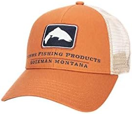 Simms Alabalık Simgesi Kamyon Şoförü Şapkası-Alabalık Balıklı Snapback Beyzbol Şapkası