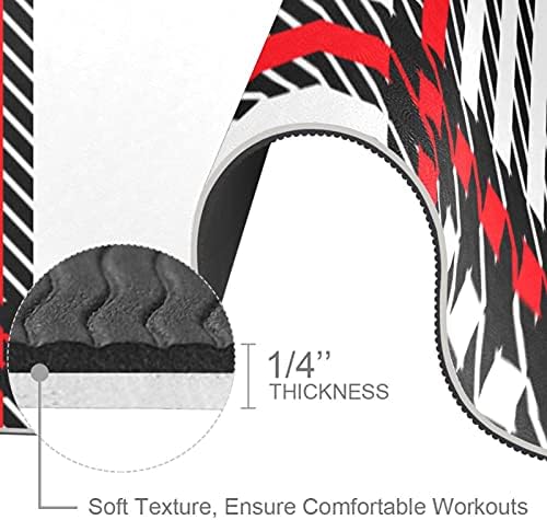 Sıebzeh Siyah & Beyaz İskoç Ekose Prim Kalın Yoga Mat Çevre Dostu Kauçuk Sağlık ve Fitness Kaymaz Mat Her Türlü Egzersiz Yoga