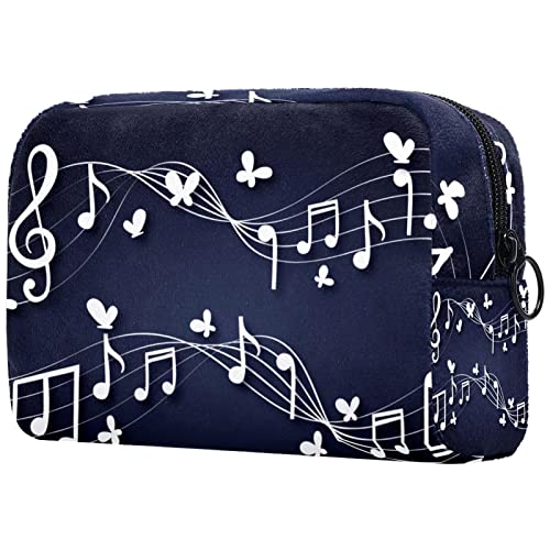Butterlfy Kozmetik Çantası ile Müzik Notası Fermuarlı Makyaj Çantası Tuvalet Çantası Seyahat Ambalaj Çantaları