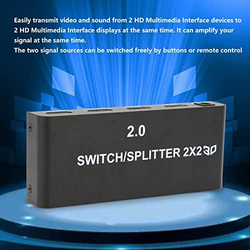 2x2 HDMI Splitter, 4 K 60Hz HD Multimedya Arayüzü Splitter 2 2 Out Video Switcher için Sinyal İletimi ile Spdıf Ses ve Video