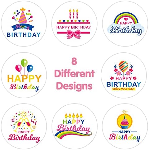 500 Adet Mutlu Doğum Günü Çıkartmalar Yuvarlak Dekoratif Sızdırmazlık Çıkartmalar Kartları için Etiketler Davetiyeleri Zarflar