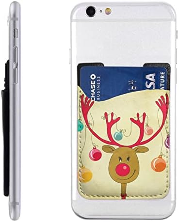 Noel Günü Geyik Süslemeleri telefon kartı tutucu Cep Telefonu Sopa Kart Cüzdan Kol Cep Telefonu Geri Sopa Cüzdan