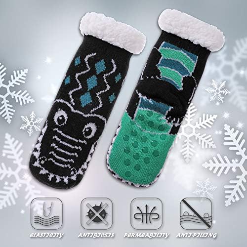 Çocuk Erkek Kız Yenilik Uzay Bulanık Terlik Çorap Yumuşak Kış Sıcak Kaymaz Kalın Polar Astarlı Çocuk Tulumları Çorap