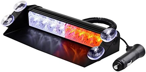 Strobelight Bar yüksek yoğunluklu 8 LED cam acil uyarı Strobe ışıkları ile geri çekilebilir kablo ve 4 katı enayi (Beyaz ve