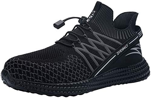 DYKHMILY Çelik Burunlu Sneakers Erkekler Kadınlar ıçin Su Geçirmez Hafif güvenlik ayakkabıları Kaymaz Iş Sneaker Nefes Delinme