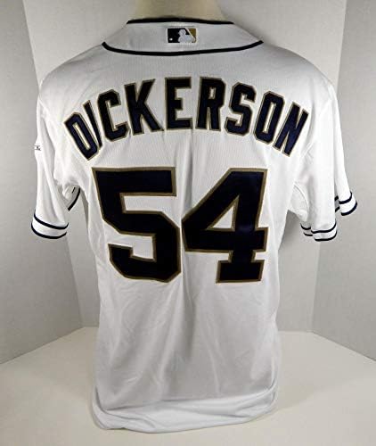 2015 San Diego Padres Alex Dickerson 54 Oyunu Yayınlandı Beyaz Forma - Oyun Kullanılmış MLB Formaları