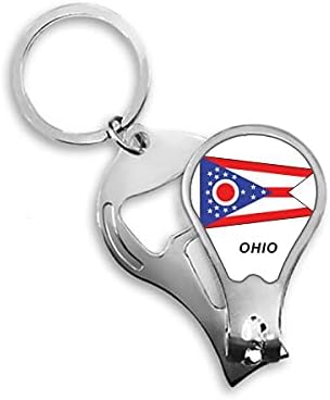 Amerikan devlet bayrağı kontur Ohio tırnak makası kesici açacağı Anahtarlık makas