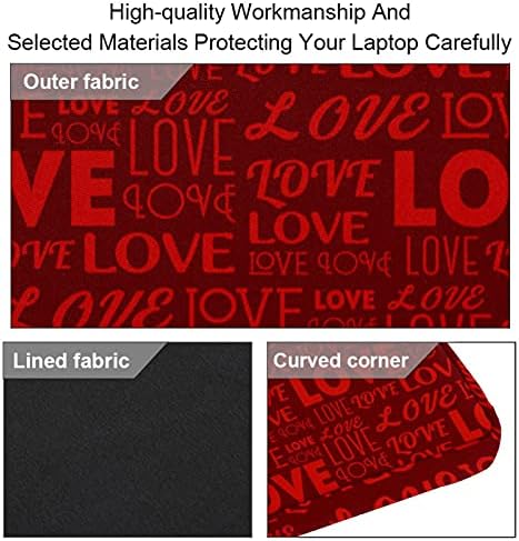Aşk Mektubu Desen Kırmızı laptop çantası Kadınlar için Messenger omuzdan askili çanta 14.5 İn Laptop taşıma çantası İş Evrak