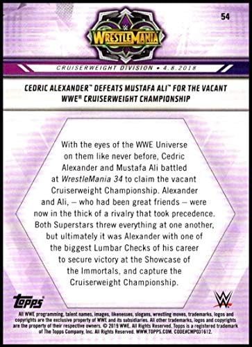 2019 Topps Road to WrestleMania Bronz 54 Cedric Alexander, boş Cruiserweight Şampiyonu WWE Güreş Ticaret Kartı için Mustafa