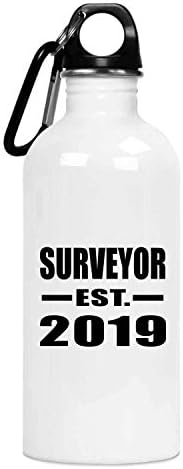 Designsify Surveyor Est'yi Kurdu. 2019-20 oz Su Şişesi termos paslanmaz Çelik - Arkadaş Meslektaş Emeklilik Mezuniyet Doğum