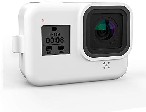Silikon Jel Kamera GoPro Hero 8 (HERO8 Siyah) Eylem Kamera Koruyucu Kauçuk Yumuşak Kamera Kapak Çanta Beyaz