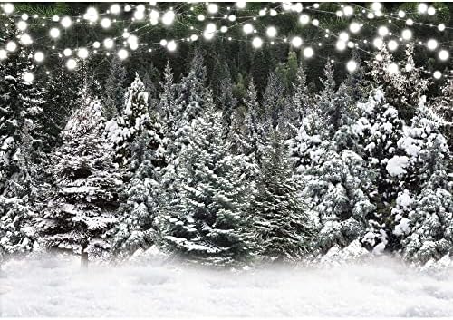 Negeek 7x5ft Kumaş Polyester Kar Kış Zemin Çam Ağacı Orman Dekorasyon Fotoğraf Arka Plan Fotoğraf Stüdyosu Malzemeleri Resim