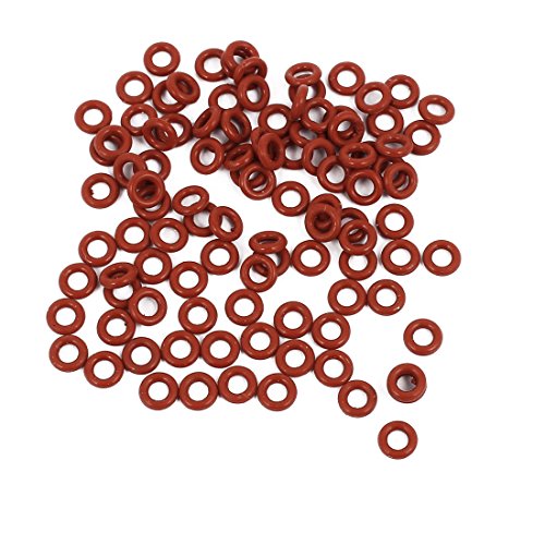 uxcell 100 Adet 4mm x 1mm Kauçuk O-Ringler NBR ısıya dayanıklı sızdırmazlık halkası Grommets Kırmızı
