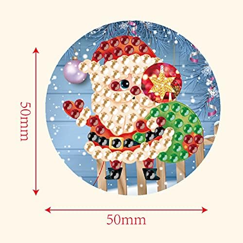 DIY Noel Çıkartmalar, elmas Boyama Sızdırmazlık Sticker Yuvarlak Yapışkanlı Etiketler Kartları Zarf Hediye Kutuları Dekoratif