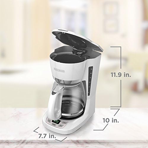 Black + Decker CM1160W - 1 CM1160W 12-Cup Programlanabilir Kahve Makinesi, Beyaz / Paslanmaz Çelik