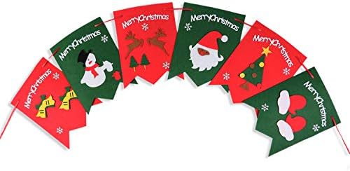 ARLİAN Monte Keçe Merry Christmas Banner Aile Partisi Çocuk Oyun Odası Ofis Okul Parti Süslemeleri için