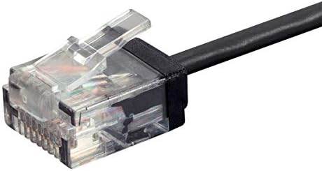 Monoprice Micro Slimrun Cat6 Ethernet Yama Kablosu - 50 Feet - Siyah, Telli, 550MHz, Utp, Saf Çıplak Bakır Tel, 32AWG
