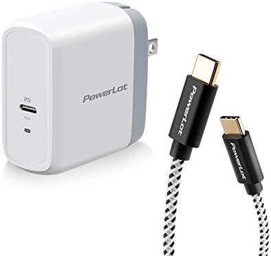 USB C Şarj Cihazı, PowerLot GaN 65W USB C Duvar Şarj Cihazı, 6ft USB C - C Kablosu, MacBook Pro/Air 13 için USB C PD Hızlı