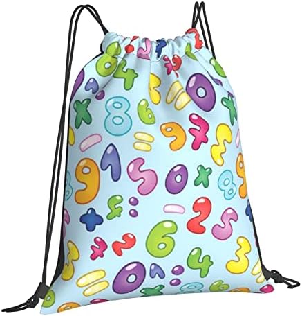 Renk numaraları matematik ipli sırt çantası, spor Salonu Sackpack çanta Yoga spor yüzme seyahat plaj İçin