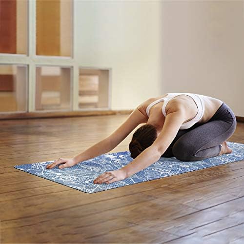 CHARMHOME Baskı Yoga Mat Kademeli Zarif Dantel Kaymaz egzersiz matı 72x24 İnç Kat Pilates egzersiz matı Yoga için Taşıma Kayışı