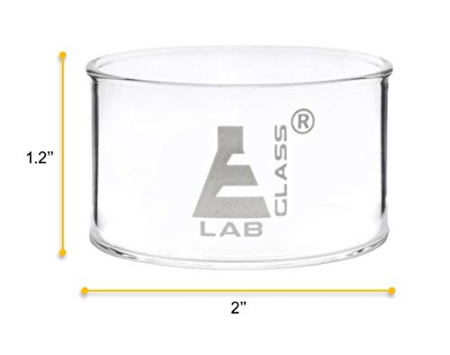 Kristalize Çanak, 40ml-Düz Dipli, Emziksiz-Borosilikat 3.3 Cam-Laboratuvar, Mutfak, El Sanatları-Eisco Labs