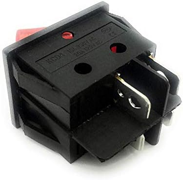 Auxcell 3 ADET Rocker Güç Anahtarı 16A 250 V AC 4 Pin 2 Pozisyon ON/Off Güç Anahtarı DPST Kırmızı Düğme ile ışık,KCD4