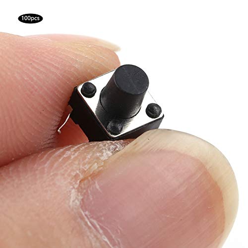 100 adet Öz-Sıfırlama Tack Anahtarı Anlık Dokunsal Push Button Anahtarı Yuvarlak Siyah Push Button Mini Mikro Inceliğini Anahtarı