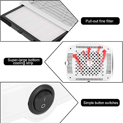 80 W Tırnak Toz Toplayıcı, tırnak Toz Emme Fanı Tırnak Elektrikli Süpürge için Filtre ile Çivi Fan Profesyonel Manikür Pedikür