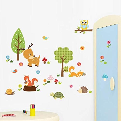 Karikatür Orman Hayvanlar Duvar Sticker Çocuk Odaları Oturma Odası Çıkartmaları Duvar Kağıdı Yatak Odası Kreş Arka Plan Ev