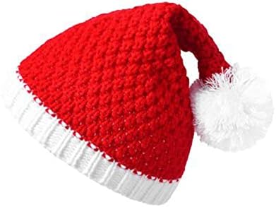 Noel Baba Örme Şapka Unisex-Kulaksız, Taşınabilir, Rahat, Sıcak Kış 2021 Noel Şapka Kırmızı