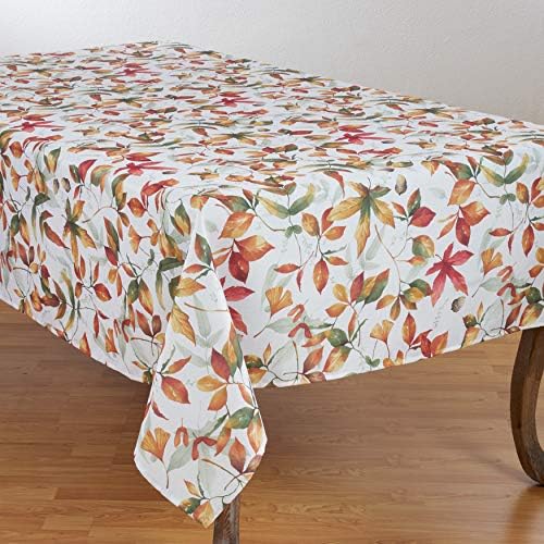 SARO LİFESTYLE Feuilles Koleksiyonu Sonbahar Yaprakları Tasarımlı Yumuşak Tonlu Polyester Masa Örtüsü, 70 x 160, Çok