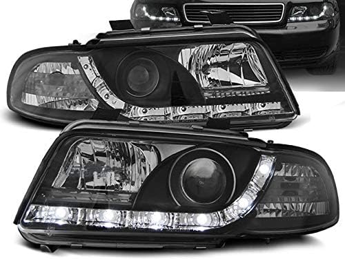 Farlar VR-1111 Ön ışıkları Araba Lambaları araba ışıkları Far Farlar Sürücü Ve Yolcu Yan Komple Set far takımı Günışığı Siyah