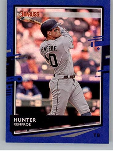 2020 Donruss Holo Mavi Beyzbol 131 Hunter Renfroe Tampa Bay Rays Resmi MLB PA Beyzbol Ticaret Kartı Ham (NM veya Daha iyi)