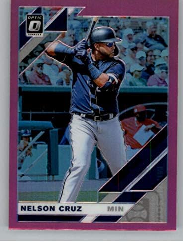 2019 Donruss Optik Pembe Holo Prizm Beyzbol 130 Nelson Cruz Minnesota Twins Resmi MLBPA Ticaret Kartı Panini Amerika