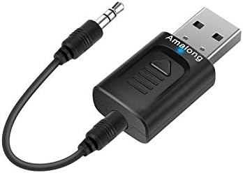 Amalong Bluetooth 5.0 USB Verici Alıcı 4-in-1, HiFi Kablosuz Ses Adaptörü, 3.5 mm Bluetooth Destekli Adaptörü için Araba TV