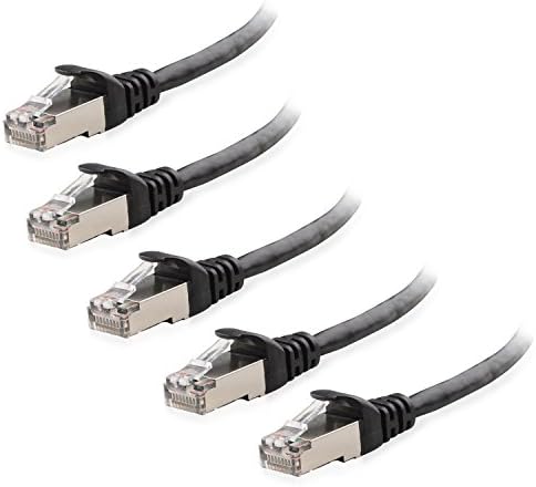 Cable Matters 5'li Paket Snagless Kısa Korumalı Cat6A Ethernet Kablosu 3 ft (SSTP, SFTP Korumalı Ethernet Kablosu, Korumalı