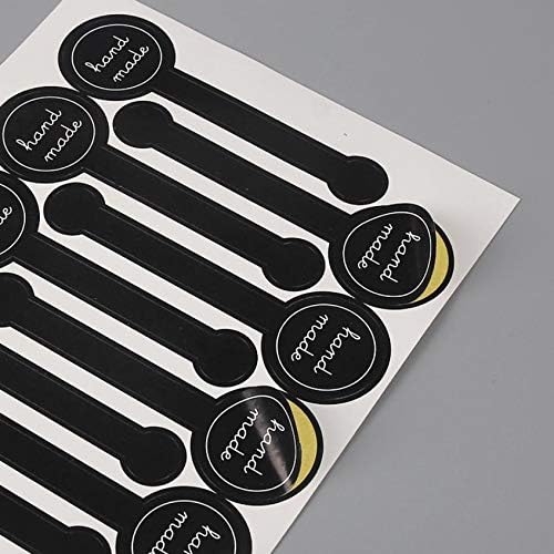 erıcotry 20 Levha(200 adet) Siyah Lolipop Sızdırmazlık Sticker El Yapımı Kendinden Yapışkanlı Çıkartmalar Dekoratif Etiketler