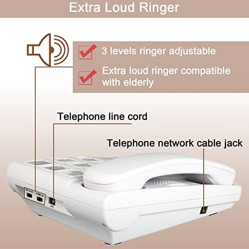 Yaşlılar için Büyük Düğme Telefon, LD-858HF Anahtar Güçlendirilmiş Telefon Fotoğraf Belleği Kablolu Sabit Hat Engelli Yaşlılar