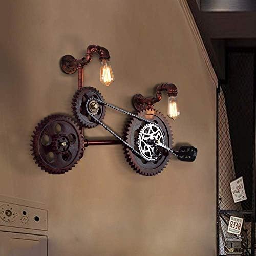 Liunce 2-Heads Su Borusu Retro Dişli Hortum Endüstriyel duvar ışık tekerlek Steampunk Restoranlar Duvar Lambası Demir Yaratıcı