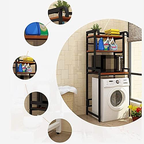Banyo Rafı, Çok Fonksiyonlu Çamaşır Makinesi Rafı-Tamburlu Çamaşır Makinesi Depolama Rafı Üzerinde 3 Kat-Yardımcı Banyo Rafları