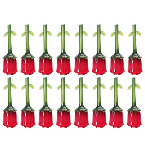 Beaupretty 16 Parça 5 ml Gül Çiçek Şekli Boş Dudak Parlatıcısı Tüpler Kırmızı Doldurulabilir Dudak Balsamı Şişeleri Konteynerler