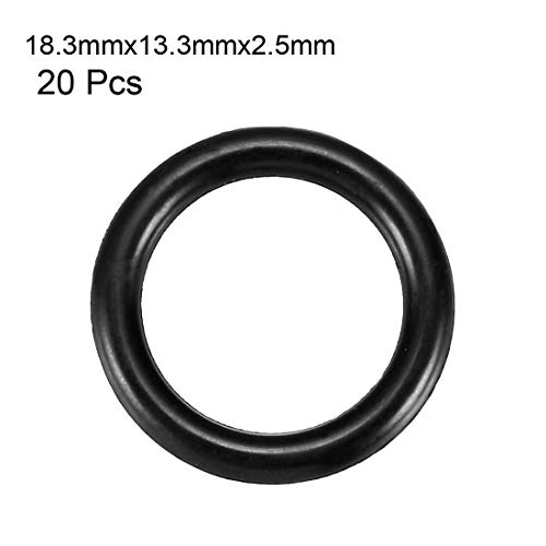 uxcell 20 adet Siyah Nitril Bütadien Kauçuk NBR O-Ring 13.3 mm İç Dia 2.5 mm Genişlik