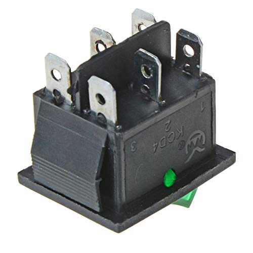 YXQ 6 Pins DPDT Rocker Anahtarı Yeşil ışık ON/Off Yapış Tekne Anahtarları 15A/220VAC KCD4 (2 Adet)