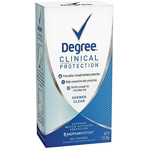 Derece Kadın Klinik Koruma Terlemeyi Önleyici Deodorant Duş Temiz 1.70 oz (3'lü paket)