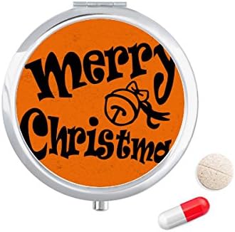 Siyah güzel yazı Merry Christmas Hap durumda cep Tıp saklama kutusu Konteyner Dağıtıcı