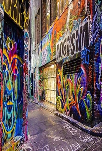 AOFOTO 8x10ft Sokak Graffiti Duvar Fotoğraf Arka Plan Grunge Renkli Şehir Sokak Zemin Moda Parti Dekorasyon Punk Müzik Rock