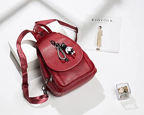 Kadın Sırt Çantası Moda Deri Büyük Tasarımcı Antrenör Seyahat Çantası Omuz çantası (kırmızı)